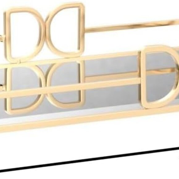 Gold Mirror Tray: Elegant Makeup/Vanity Tray, Luxury Rust-Proof Glass for Bathro - Picture 3 of 7